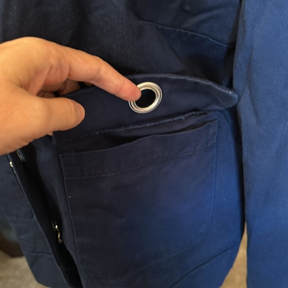 Merona size XL blue peacoat style grommet and hook closure side pocket - Picture 5 of 7